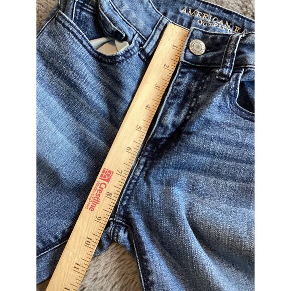 American Eagle Outfitters Denim Hi-Rise Artist Super Stretch Flare Jeans Blue 2 - Picture 9 of 10